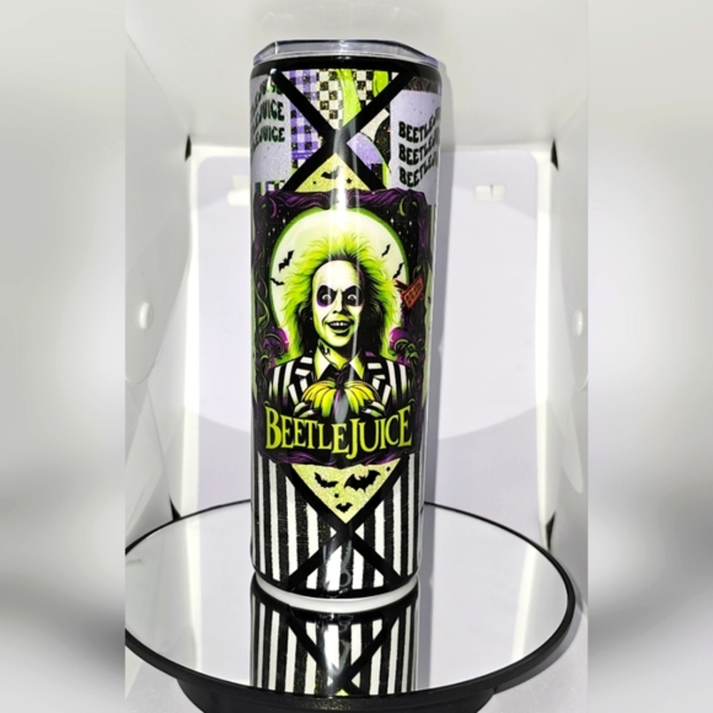 HANDMADE BEETLEJUICE TUMBLER!!